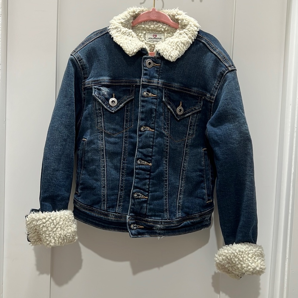 Adrian Goldschmied kids denim Sherpa jacket
